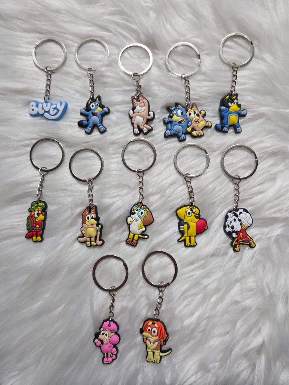 Set of 12 Bluey Keychains